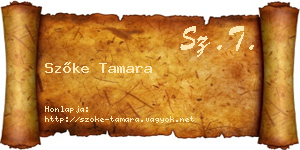 Szőke Tamara névjegykártya